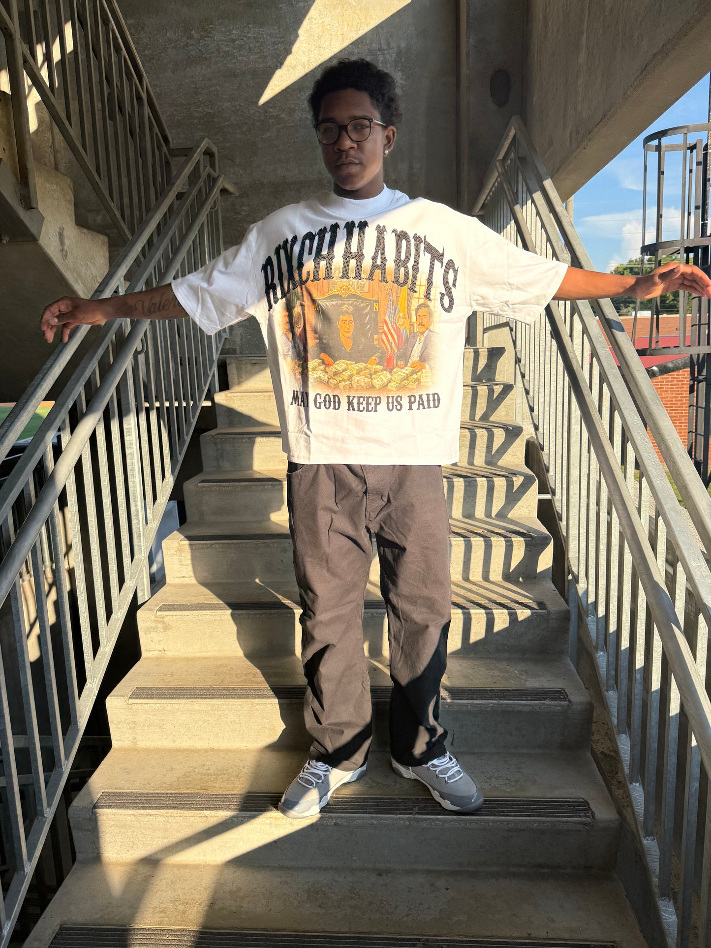 "MAY GOD KEEP US PAID T"  ( WHITE )