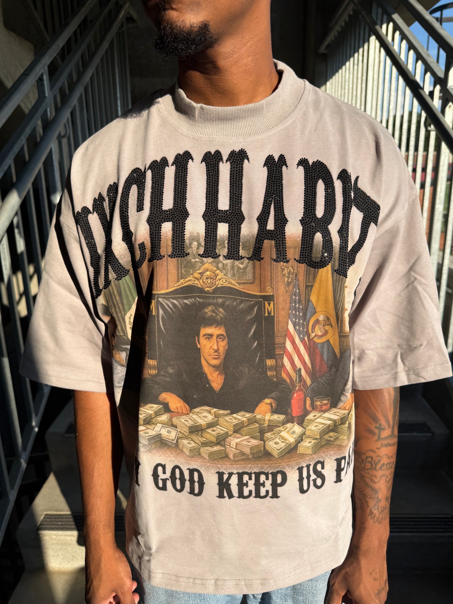 "MAY GOD KEEP US PAID T" (GRAY)